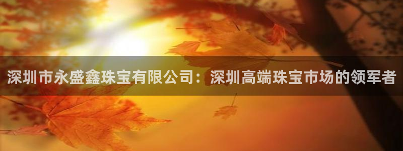 新宝5吴74OOO5：深圳市永盛鑫珠宝有限公司：深圳高端珠宝市场的领军者
