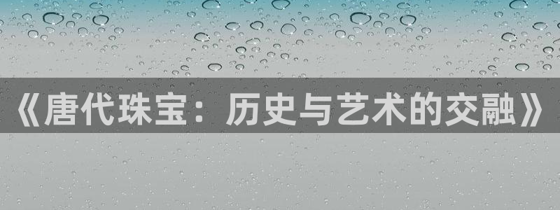 新宝5下载注册：《唐代珠宝：历史与艺术的交融》