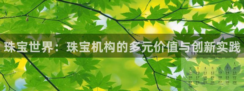 新宝5平台咋样：珠宝世界：珠宝机构的多元价值与创新实践