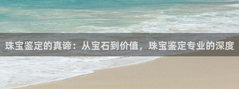 新宝5娱乐登录：珠宝鉴定的真谛：从宝石到价值，珠宝鉴定专业的深度