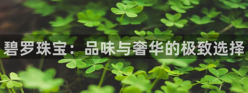 新宝5娱乐如：碧罗珠宝：品味与奢华的极致选择